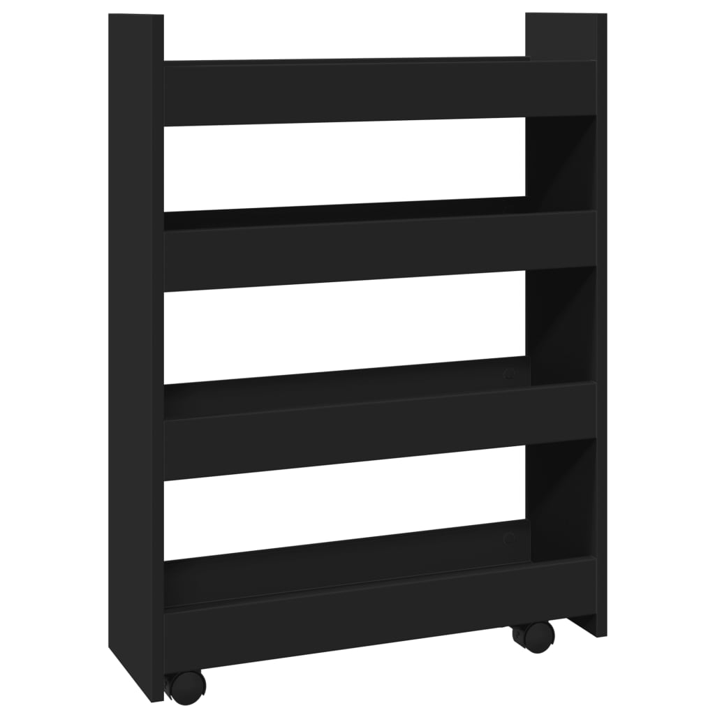 vidaXL Carrito de almacenaje estrecho de 4 niveles de madera de ingeniería 60 x 20 x 82 cm