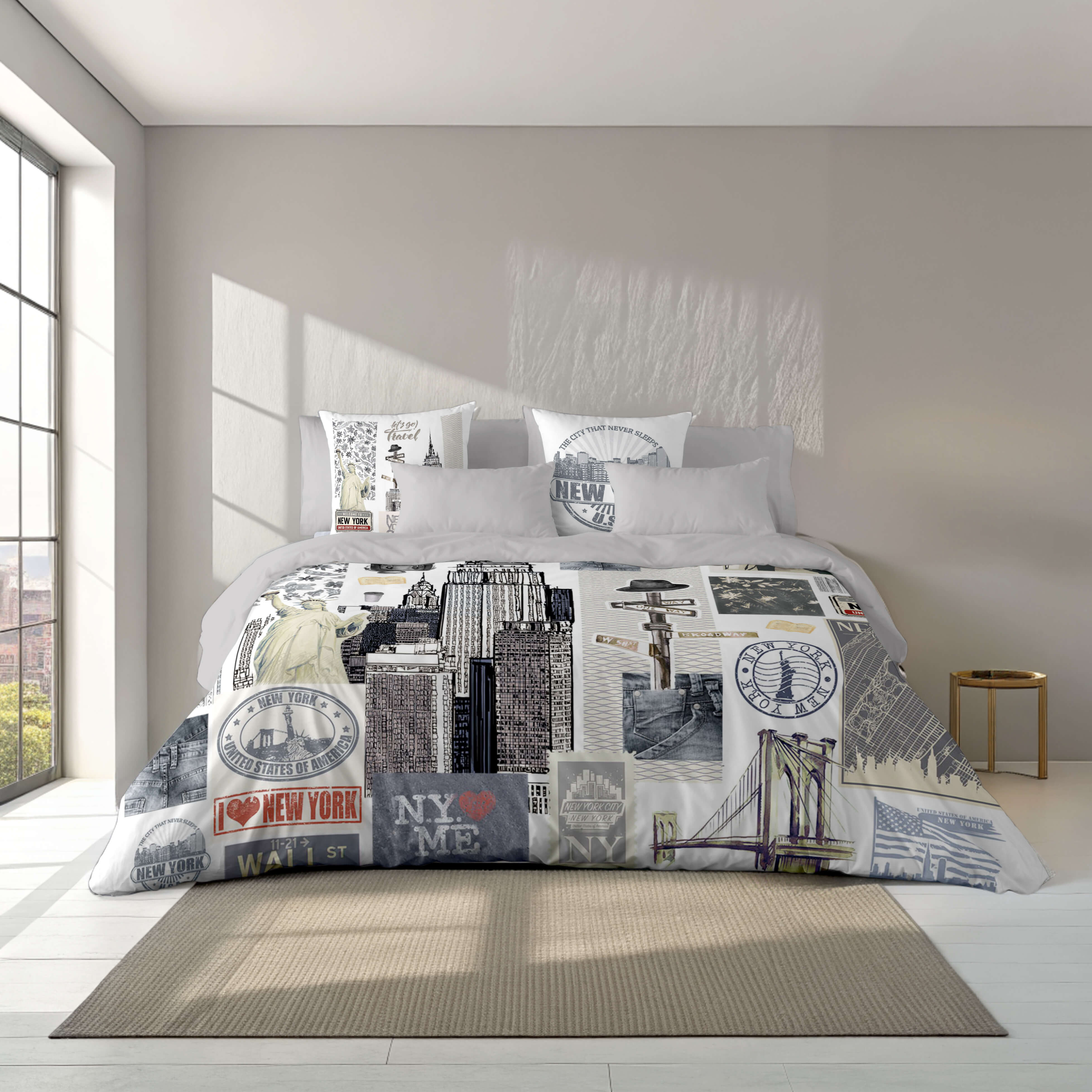 NATURALS - Funda Nórdica Estampada - 100% Algodón Extra Suave - Incluye Funda Nórdica + 1 o 2 Fundas de Almohada - Fabricado en España - Modelos Florales - Cama 90/135/150/180