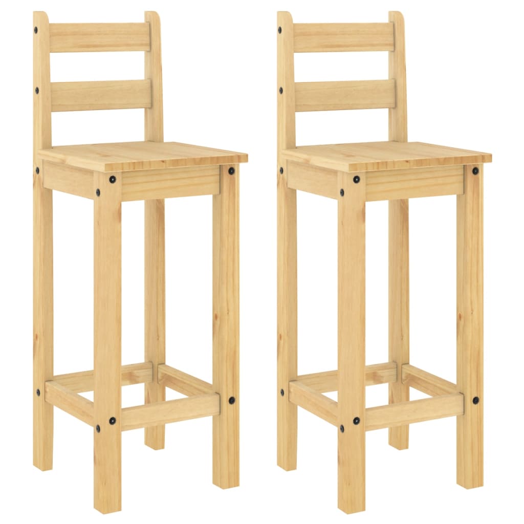 vidaXL Taburetes altos 2 uds madera maciza de pino