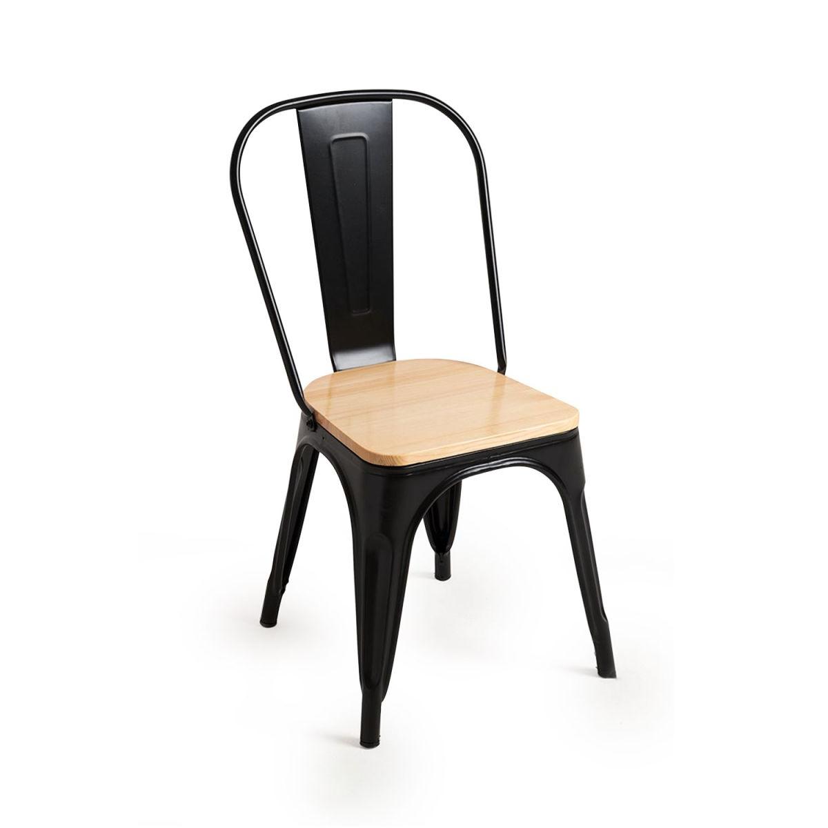 Regalos Miguel - Packs Sillas Comedor - Pack 6 Sillas Torix Madera Natural - Negro mate