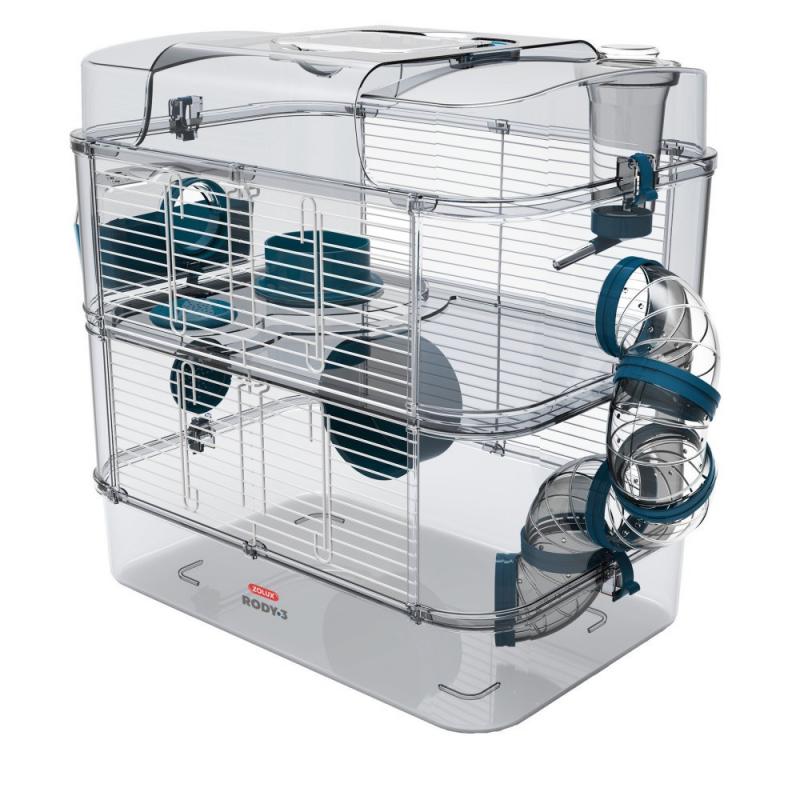 ZOLUX Rody3 Duo, Jaula para roedores, 41 x 27 x 40cm, Azul