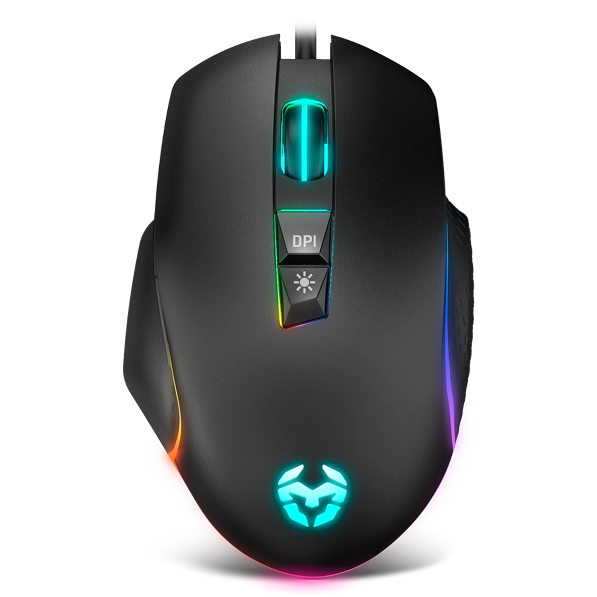 KROM KEOS - Ratón Gaming, Sensor Óptico de gran precisión, 6400 DPI, RGB Rainbow, 7 botones programables, color Negro