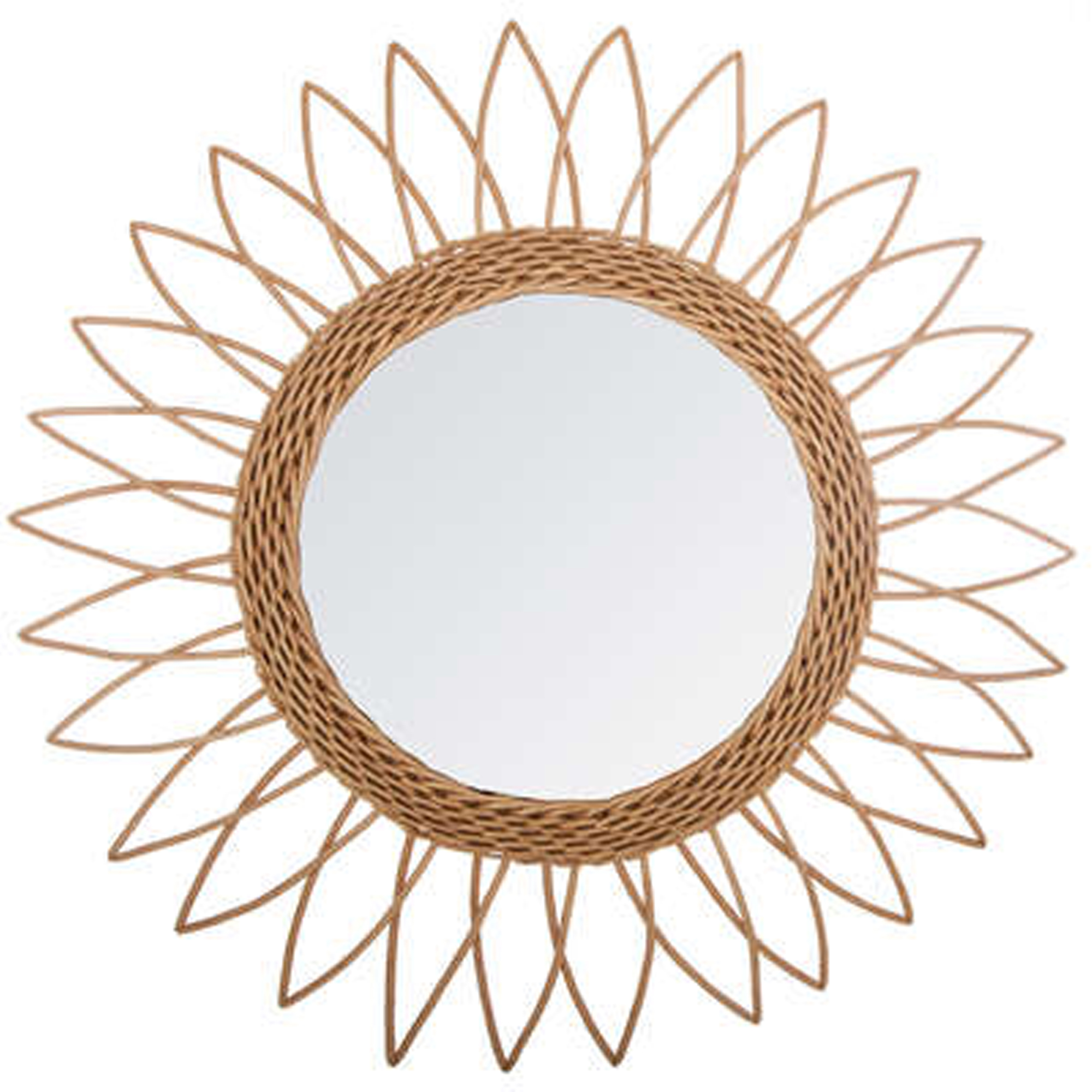 Atmosphera Espejo de Ratán de Sol Redondo D.50cm Beige