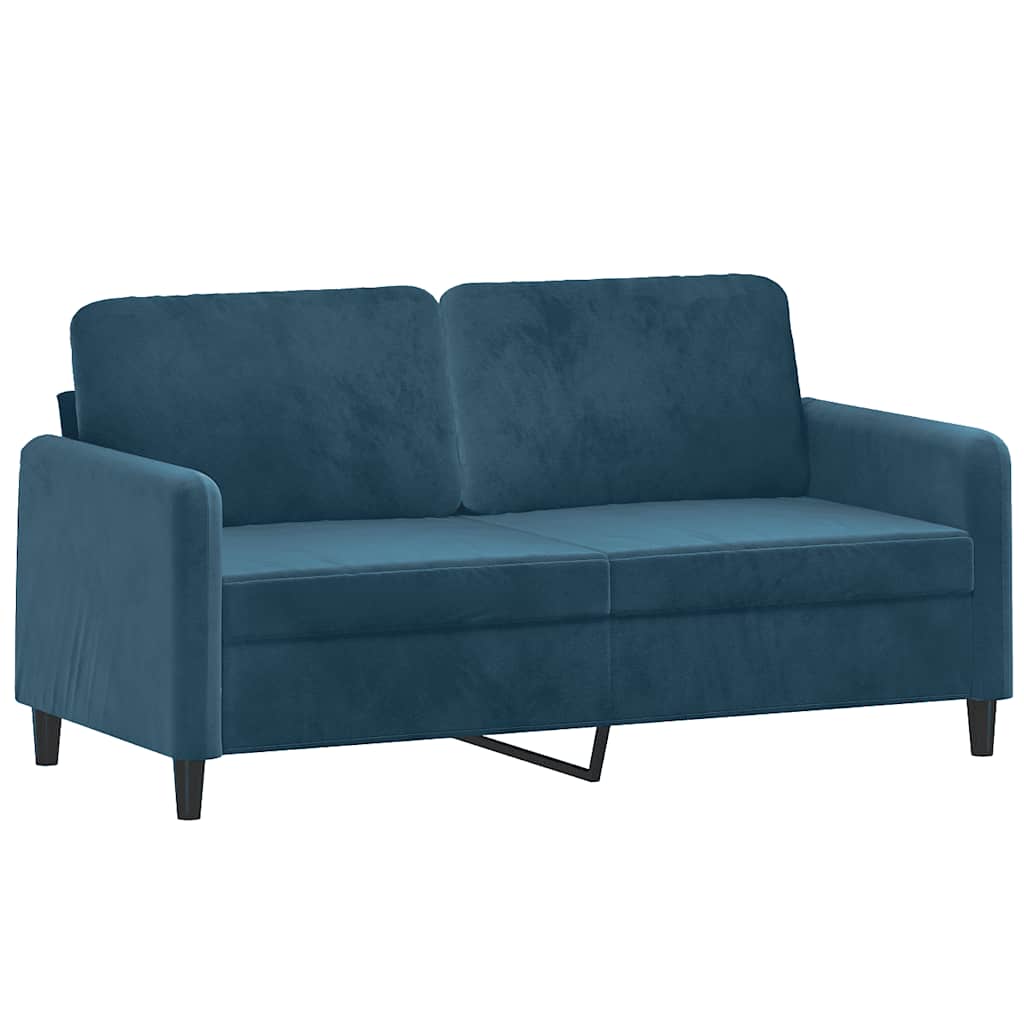 vidaXL Sofá de 2 plazas terciopelo azul 140 cm
