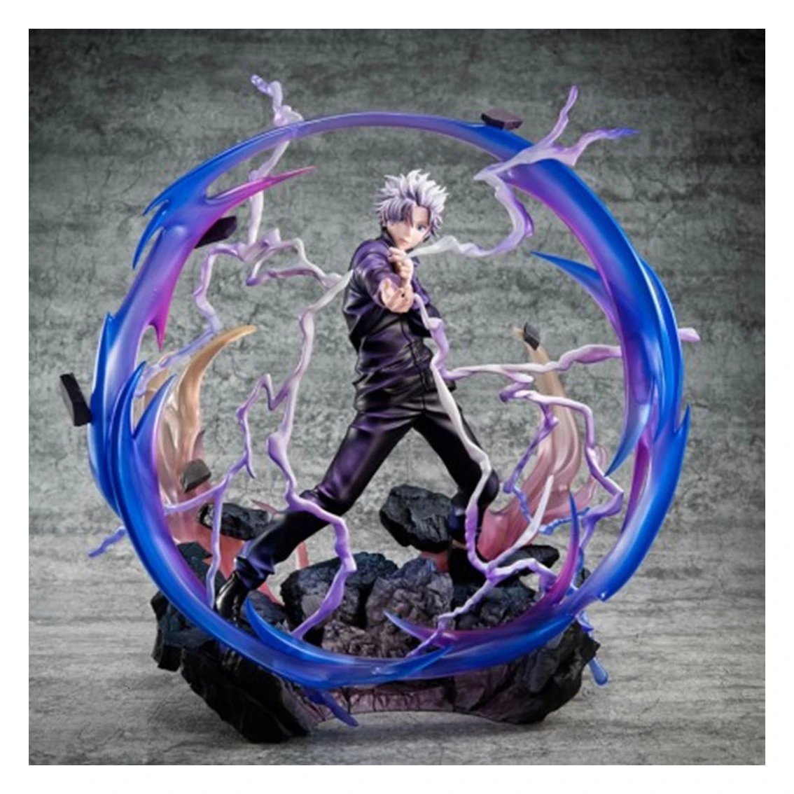 MegaHouse - Figura coleccionable Satoru Gojo Jujutsu Kaisen MH834035 con técnica Hollow Purple, pose dinámica y acabado detallado para fans del anime
