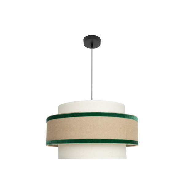Lámpara de techo colgante Cornalina 1x27 Beis/verde 50d