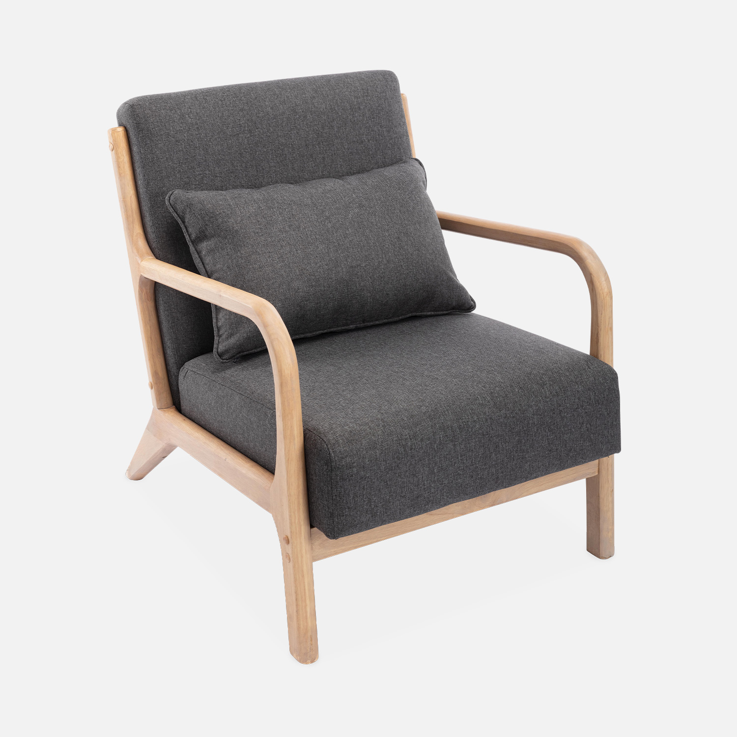 sweeek - Sillón de diseño de madera y tela , Lorens , 65x80x79
