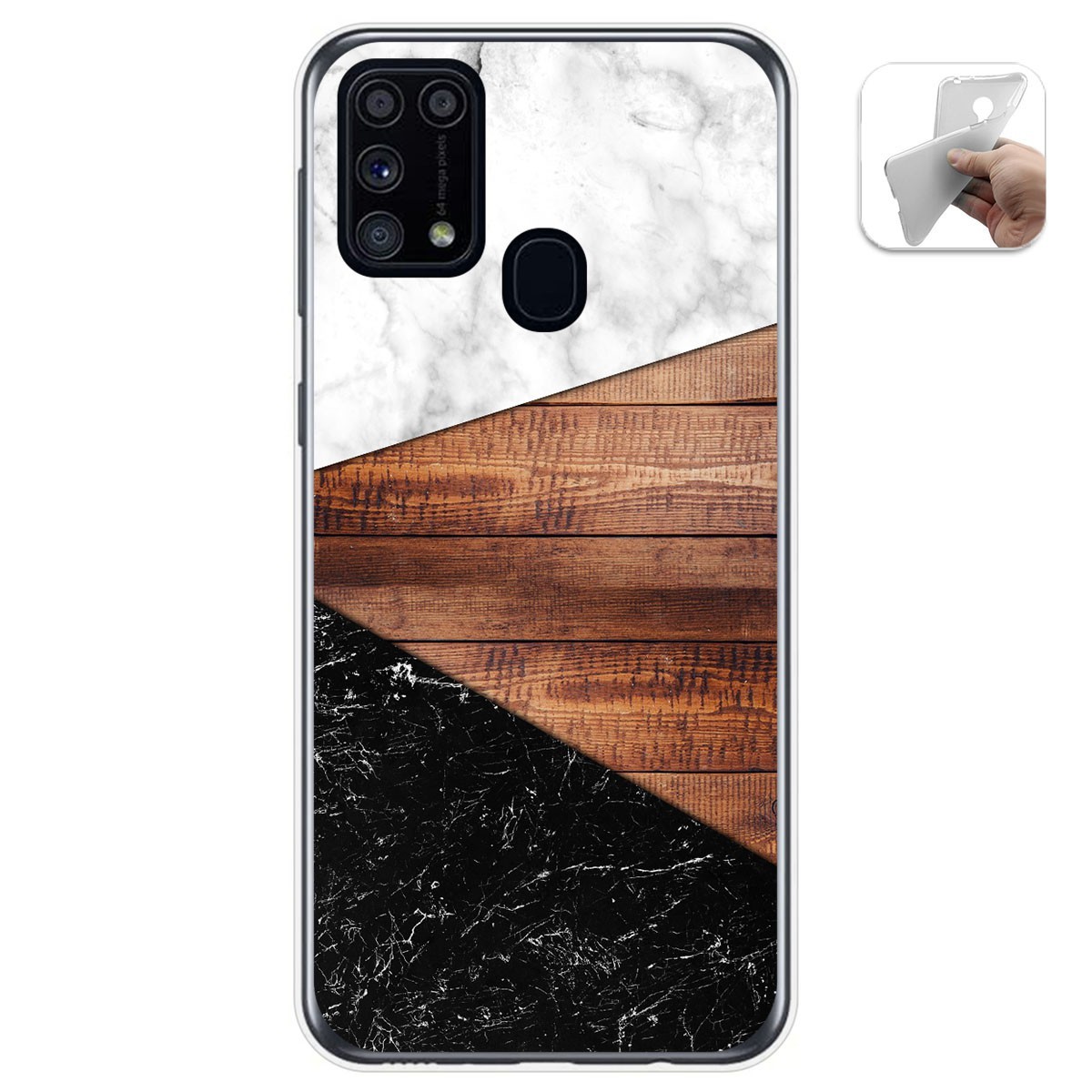 Tumundosmartphone Funda Gel Tpu para Samsung Galaxy M31 diseño Mármol 11 Dibujos