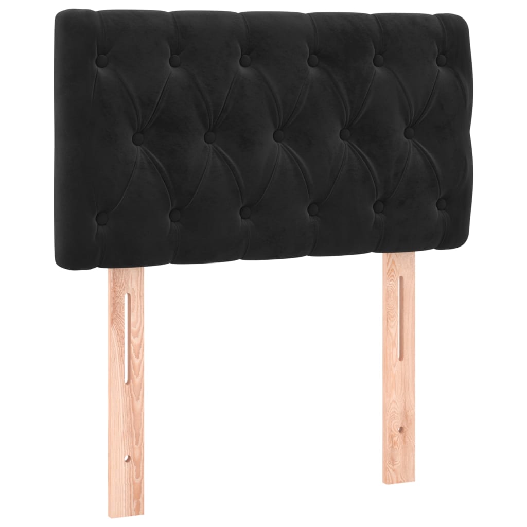 vidaXL Cabecero con LED de terciopelo negro 80x7x78/88 cm