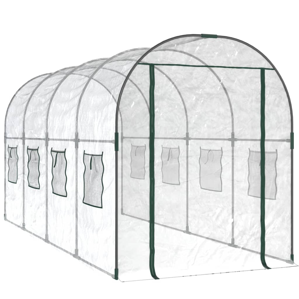vidaXL Invernadero PVC acero pintado polvo transparente 160x400x190cm
