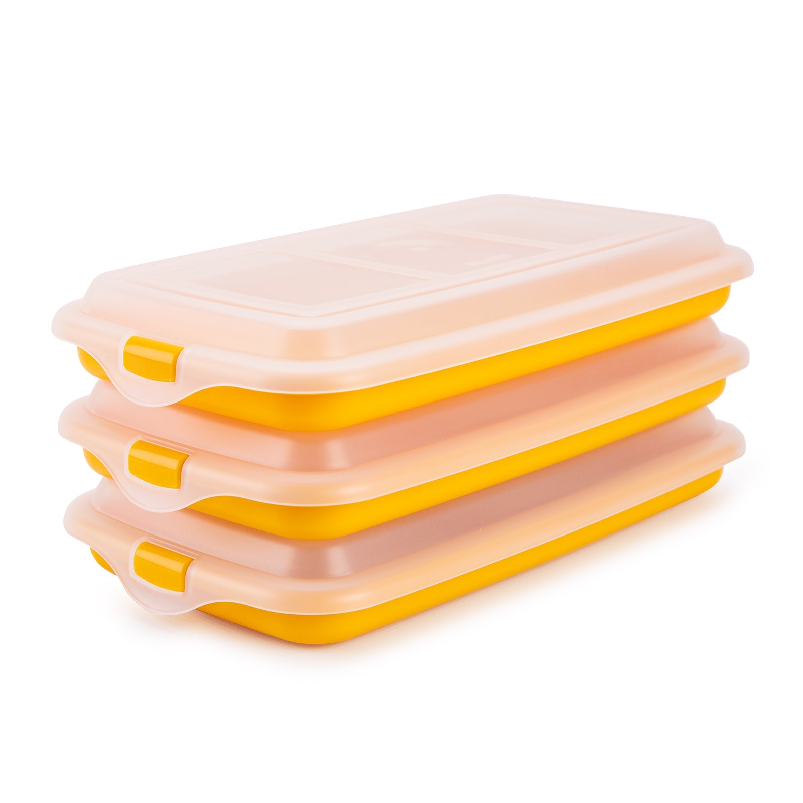 IBILI Deli New - Lote de 3 Recipientes Apilables Porta Embutidos y Alimentos. Color Amarillo