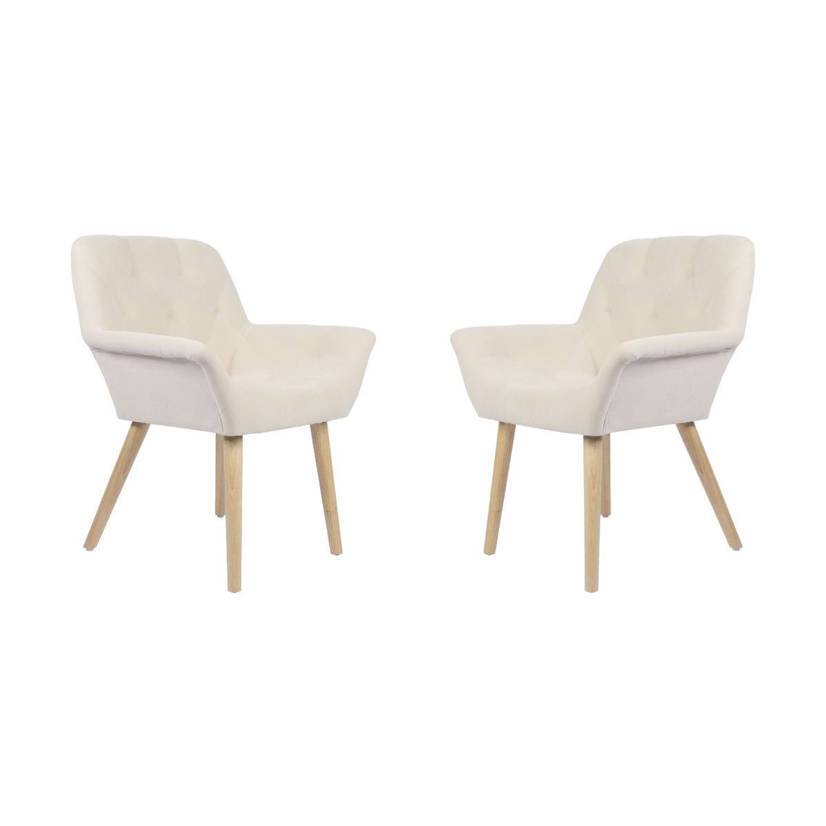 Pack de 2 sillas Nature acolchado microfibra 82x67,5x64 cm Adec