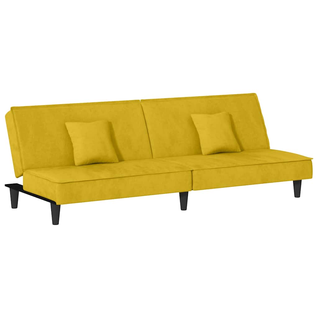 vidaXL Sofá cama de terciopelo amarillo