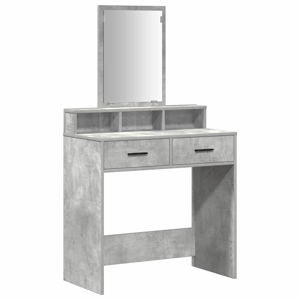 vidaXL Mesa Tocador con cajón Gris Concreto 79 x 41 x 140 cm