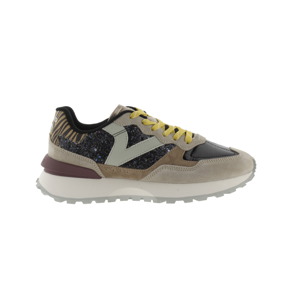Victoria 1985 RUSH Zapatillas de glitter con piezas de serraje y animal print 8807103