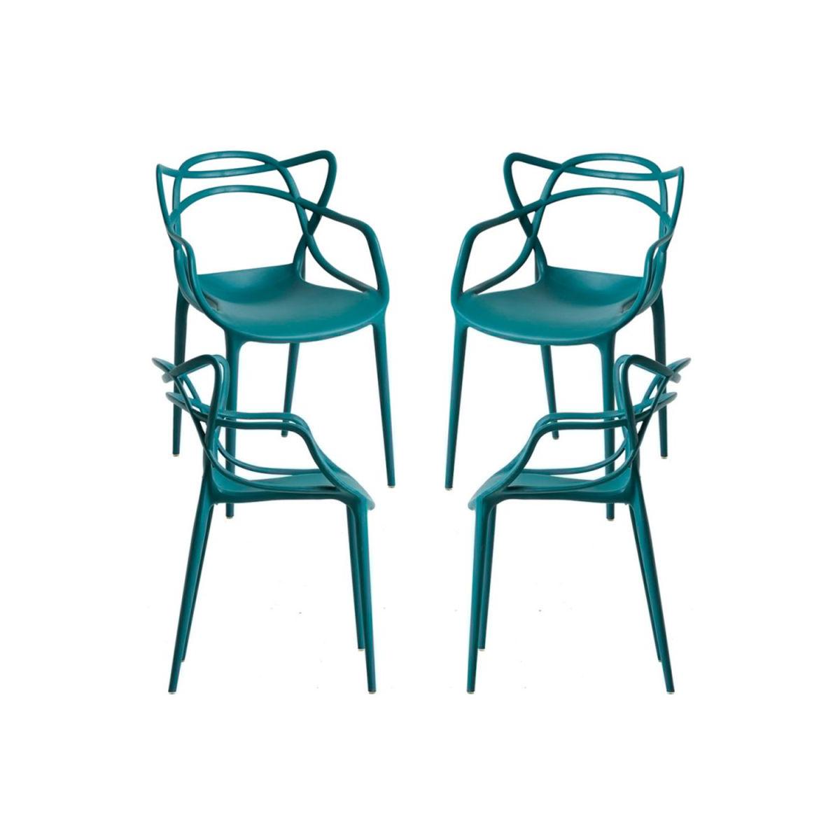 Regalos Miguel - Packs Sillas Jardín - Pack 4 Sillas Korme - Verde azulado