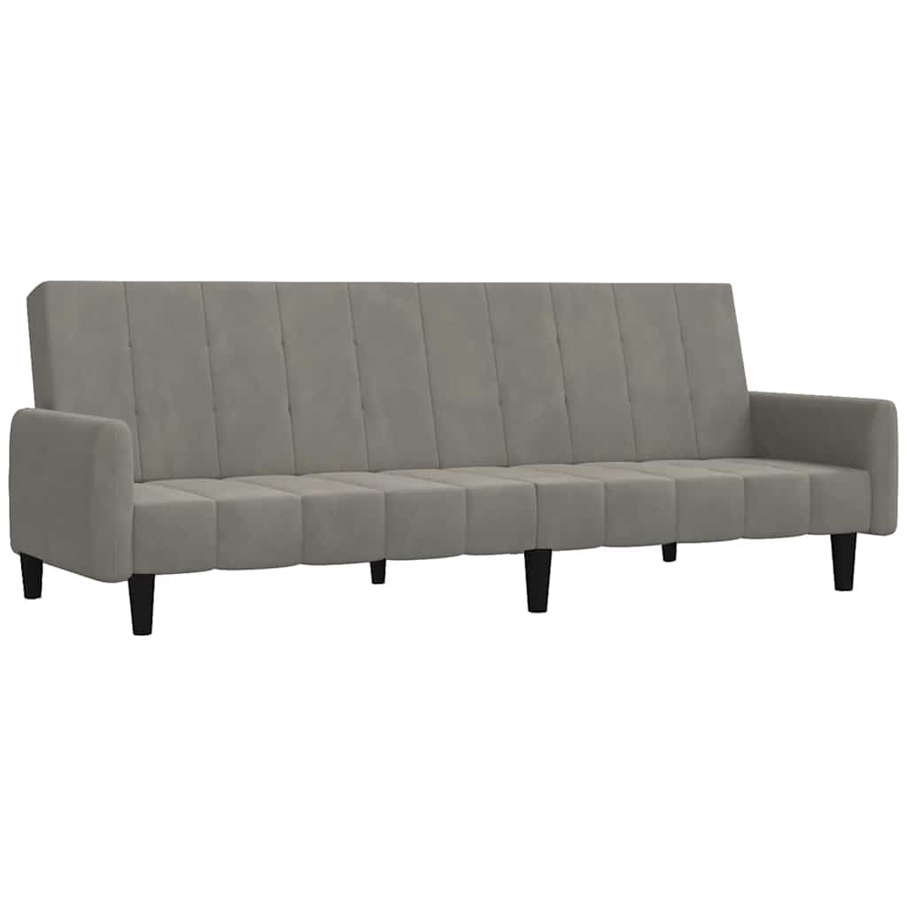 vidaXL Sofá cama de 2 plazas terciopelo gris claro