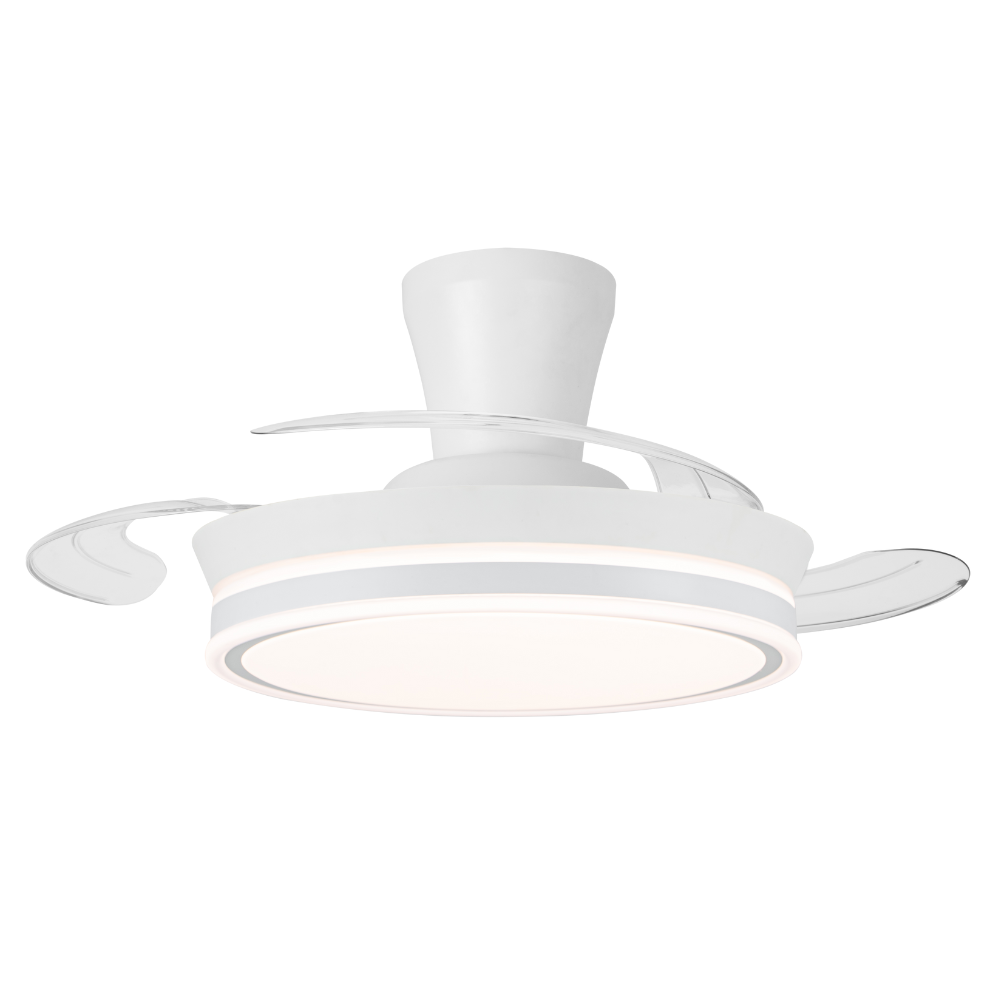 Ventilador de techo PITIJOPO con motor DC 6 velocidades Tecnología Led muy eficiente 45W tres tonalidades, Control remoto con temporizador, luz REGULABLE en color e intensidad, MEMORIA motor inverter verano/invierno ultra silencioso.