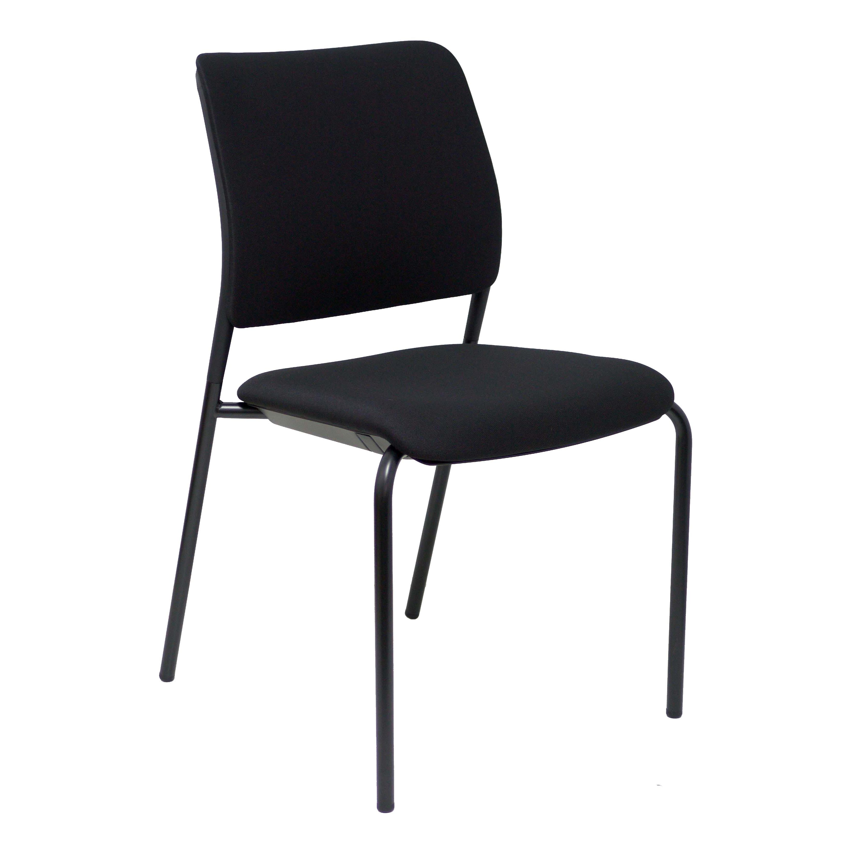 Piqueras Y Crespo - Pack 4 Sillas Pastrana Negras Ergonómicas y Apilables