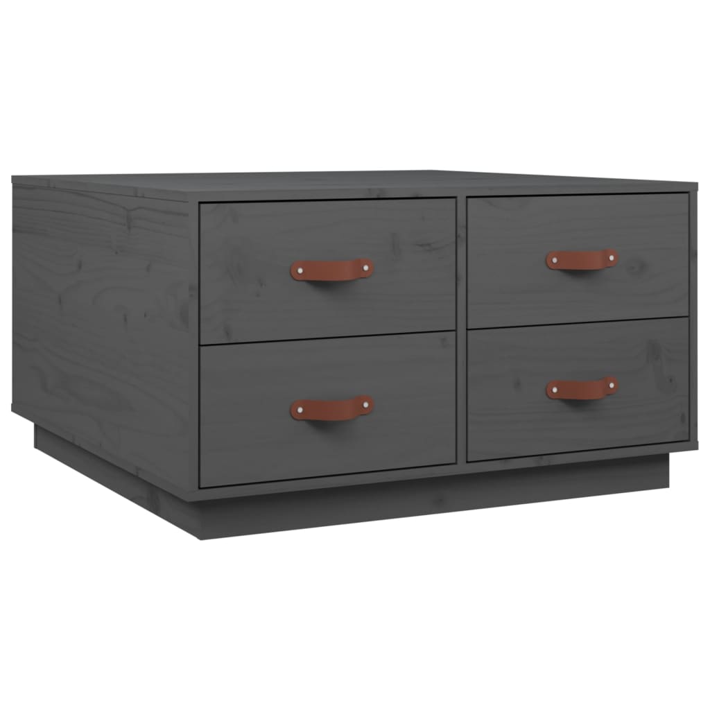Vidaxl Mesa de Centro de Madera Maciza de Pino 80x80x45 Cm Natural