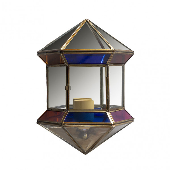Aplique hexagonal 1xe27 granadino colores 27x20x11 cm