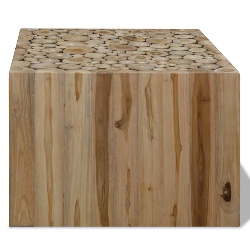 Vidaxl Mesa de Centro de Teca Genuina 50 X 50 X 35 Cm