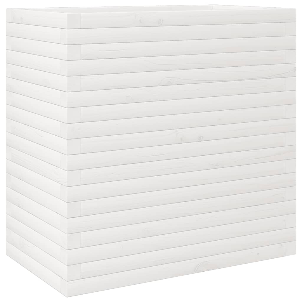 vidaXL Jardinera madera de pino impregnada 70x40x68,5 cm Color Pino natural,  Blanco,  Marrón cera y mas