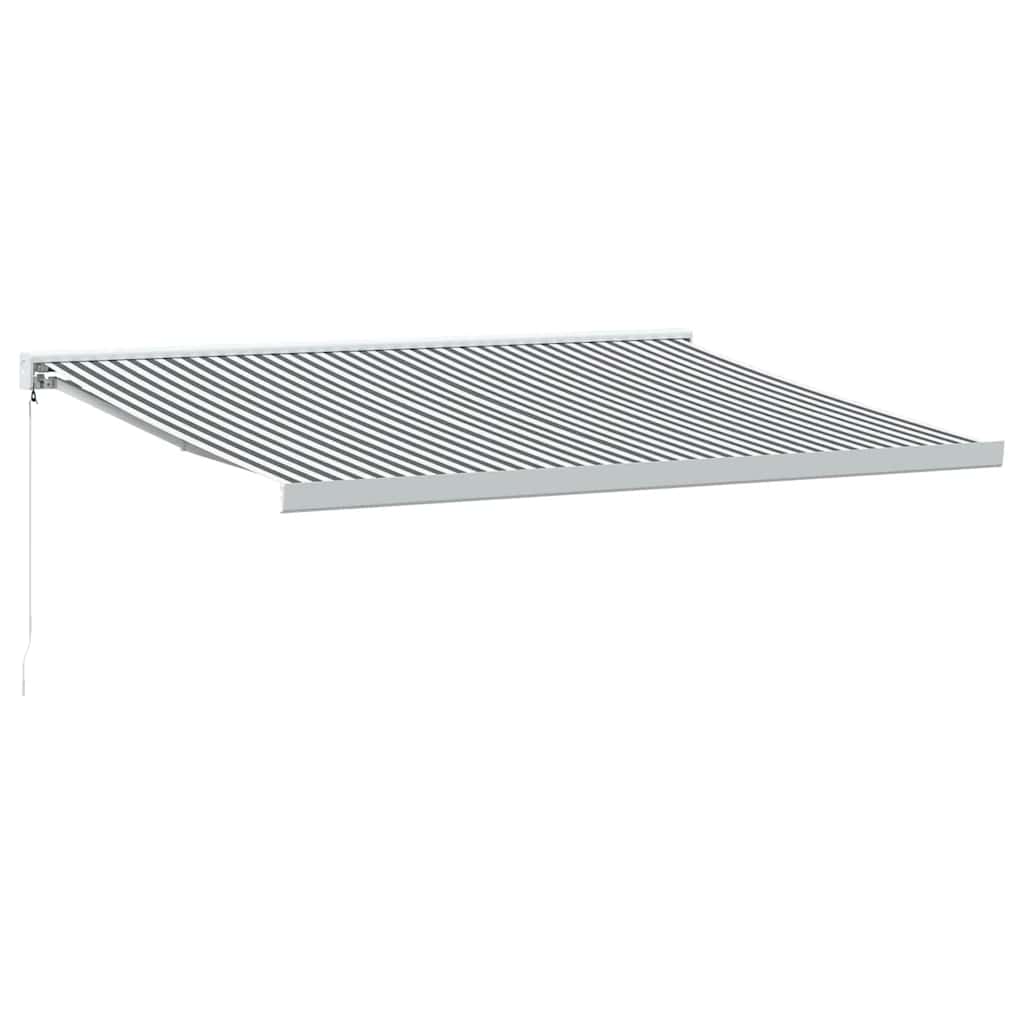 vidaXL Toldo retráctil aluminio y tela gris antracita y blanco 4x3 m
