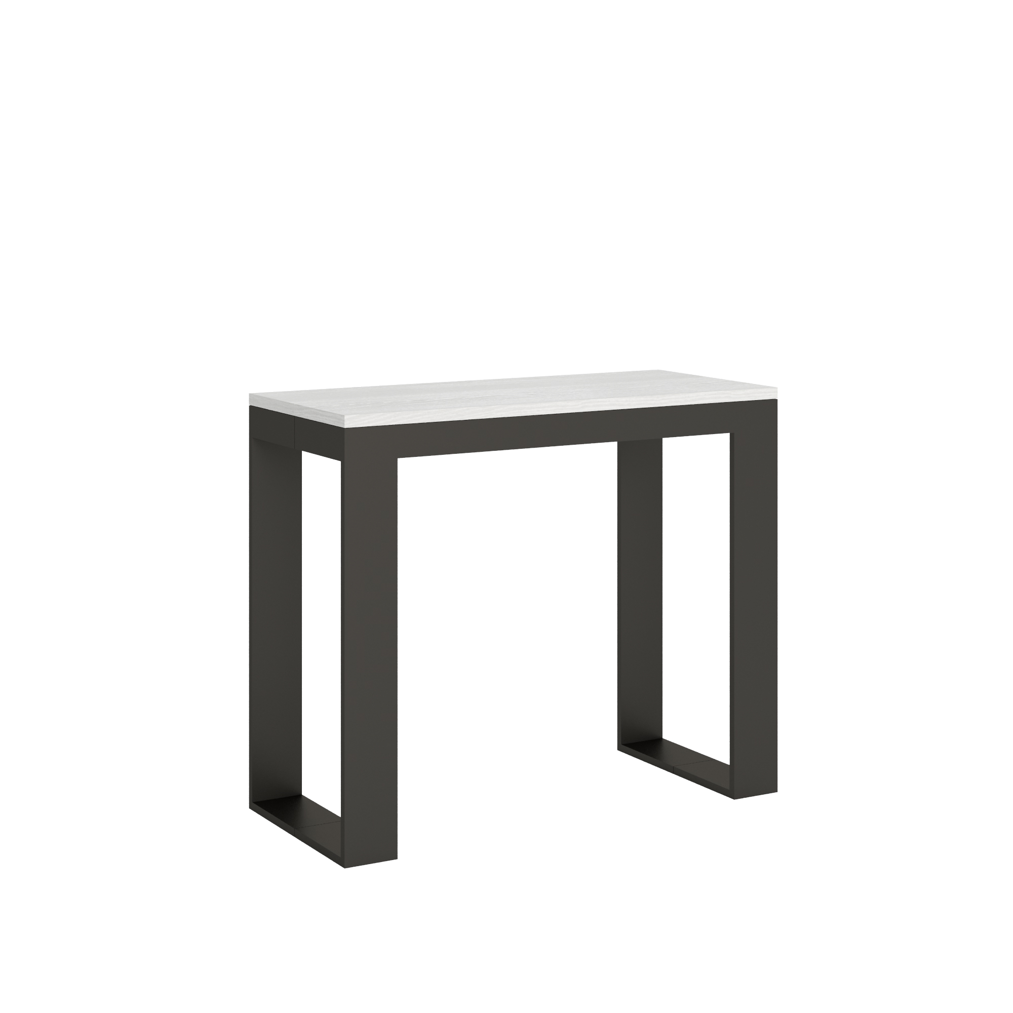 Consola extensible 90x40/196 cm Tecno Small Evolution Blanco Fresno Estructura Antracita - Itamoby