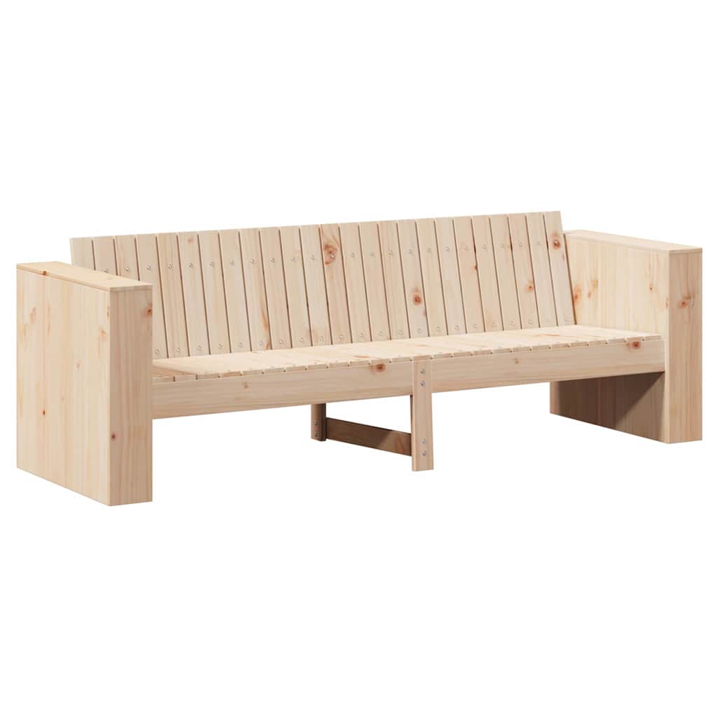 vidaXL Sofá de jardín Natural 185,5 x 60 x 62 cm Madera de pino macizo