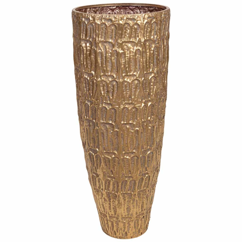 Wonderlust Deco - Macetero de metal dorado 36x36x90 cm Dorado 36x36x90h cm