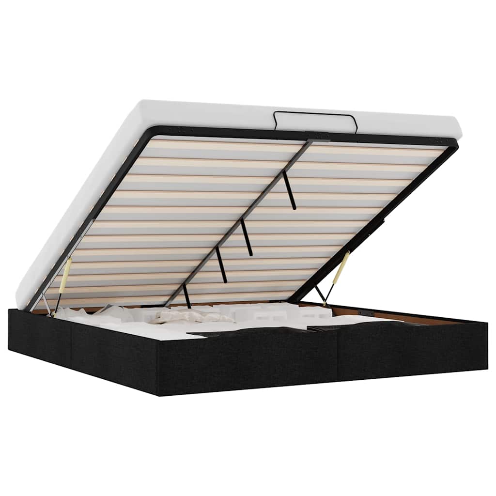 vidaXL Estructura de cama otomana sin colchón tela negra 180x200cm