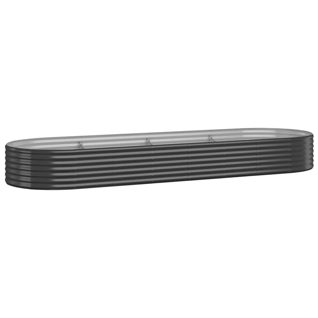 vidaXL Jardinera arriate acero recubrimiento polvo 322x100x36 cm Color Verde,  Gris,  Antracita y mas