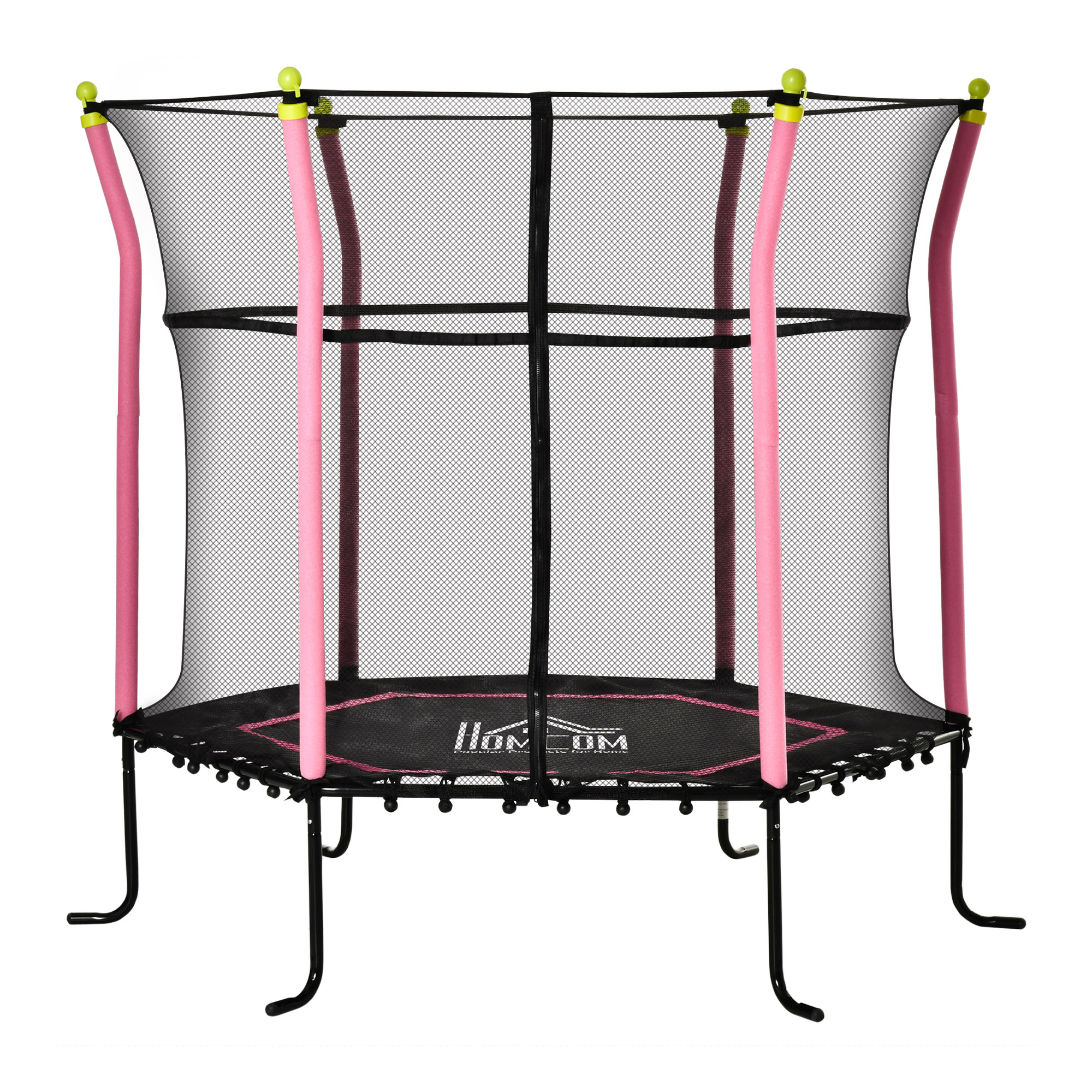 HOMCOM Cama Elástica Infantil de Jardín Trampolín para Niños de +3 Años con Superficie de Salto Ø120 cm Red de Seguridad Acero para Interior Exterior