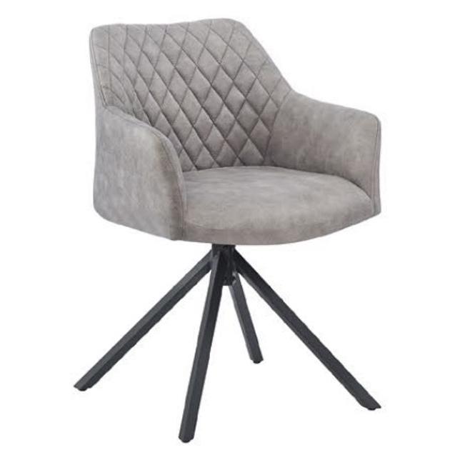 SILLA MICROFIBRA METAL 55X58X83 SIMIL PIEL GRIS FIJALO MB207825