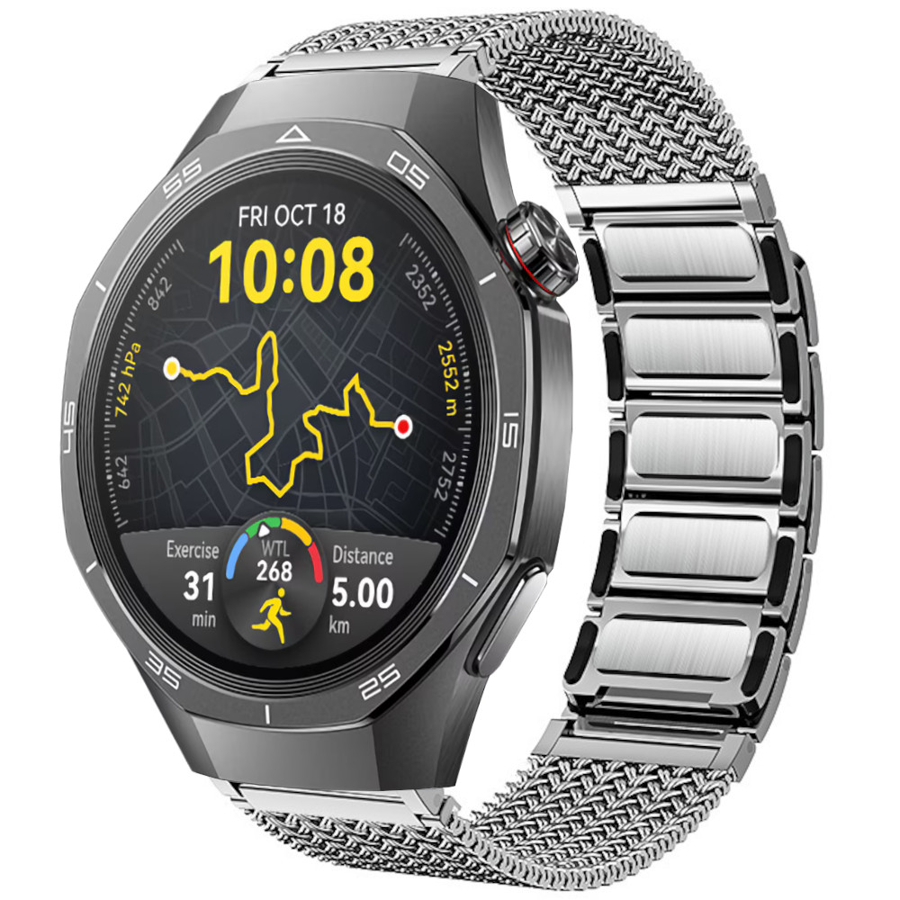 Correa de Acero para Huawei Watch GT 5 - 46mm / GT 5 - 46mm / GT 4 - 46mm / Amazfit GTR 4 / Bip 5 / Garmin Vivoactive 4, Modelo Acero Imán Ancho 22mm
