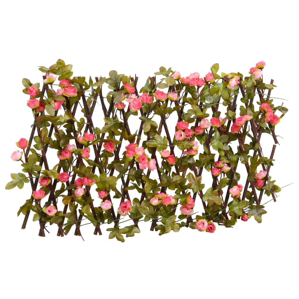 Vidaxl Enrejado Expansible Hiedra Artificial Rosa 5 Uds 180 X 20 Cm