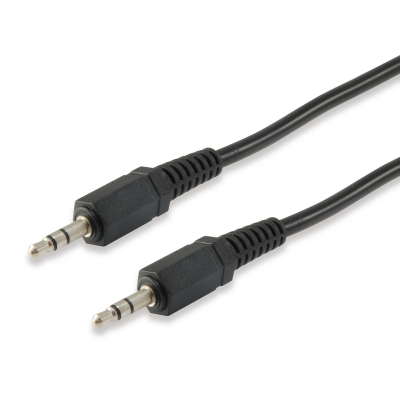 Equip 3.5mm Male to Male Audio Cable, 2.5m length, PVC jacket, nickel-plated connectors for high-quality sound transmission, ideal for connecting audio devices.