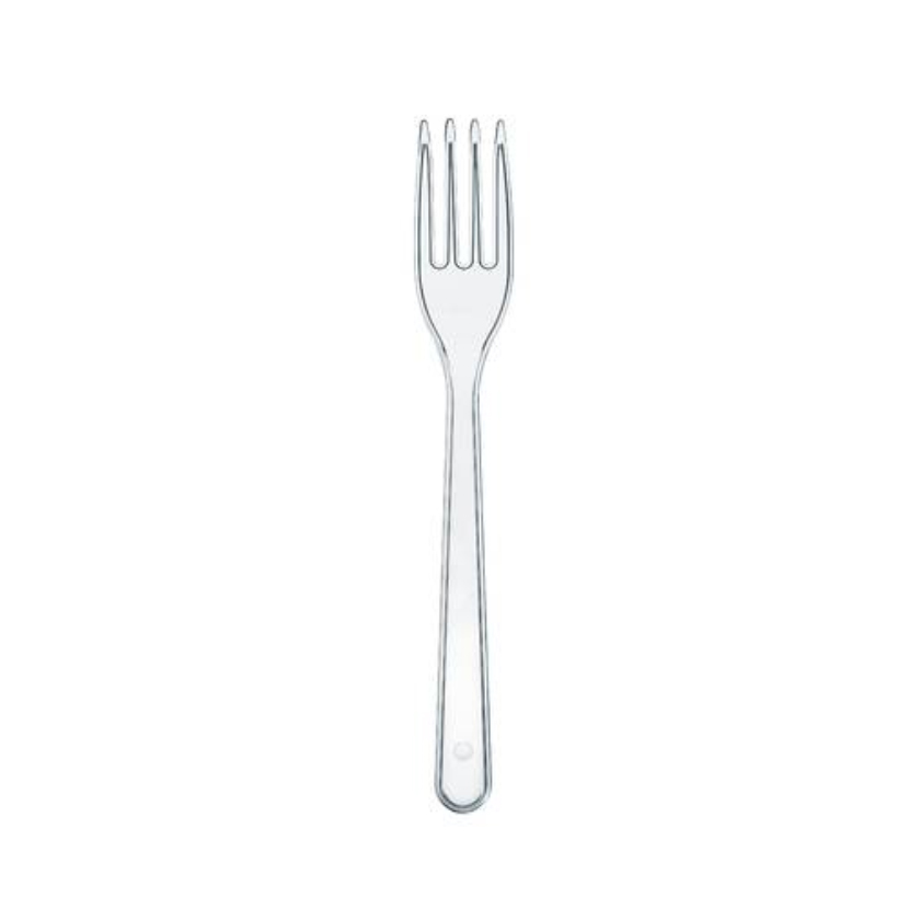 1000 Uds. Tenedores transparentes ECO reutilizables (16cm) | Ref: 0113TR/1000
