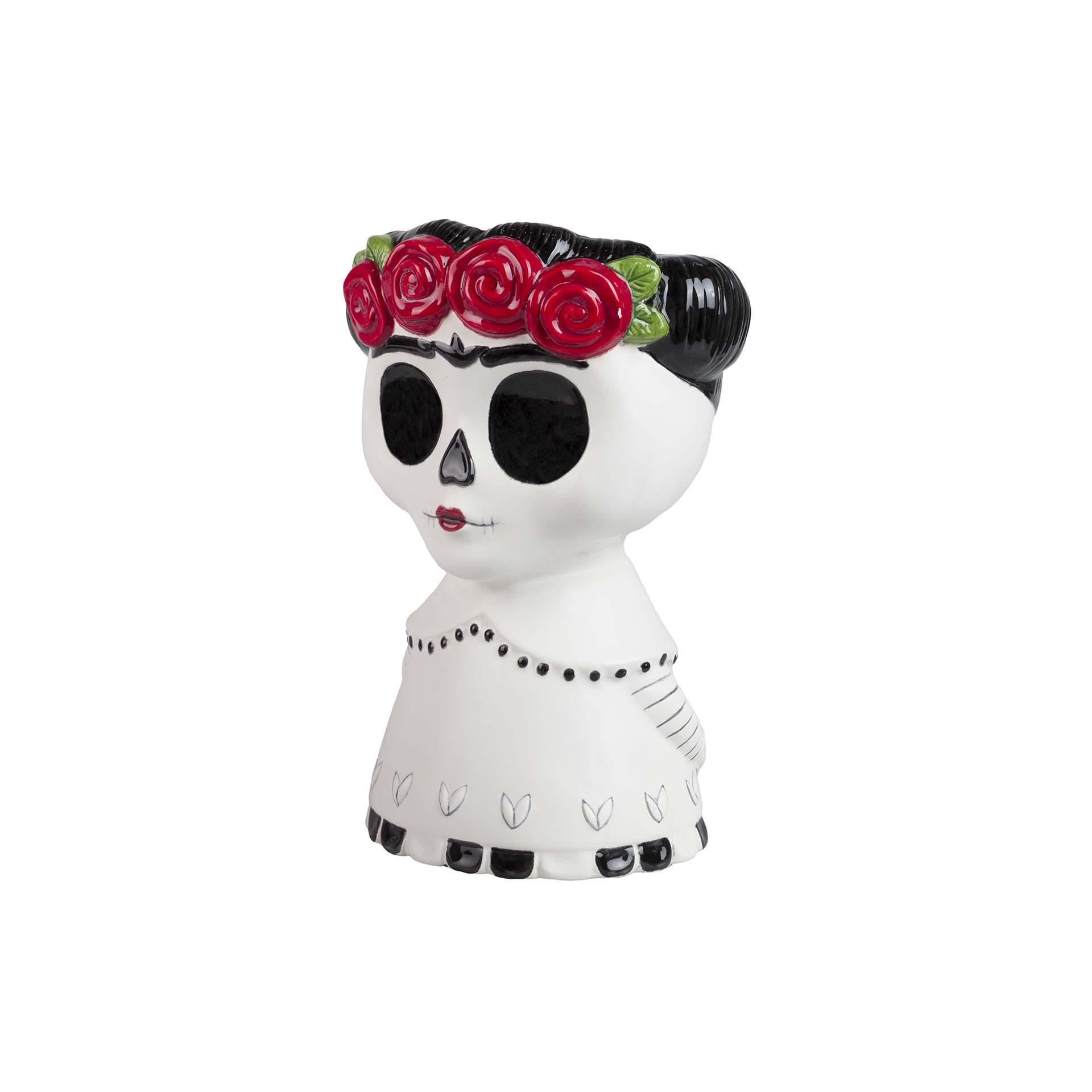 Macetero ceramia calavera mexicana 21x17x31 cm , El mejor complemento para tu hogar.