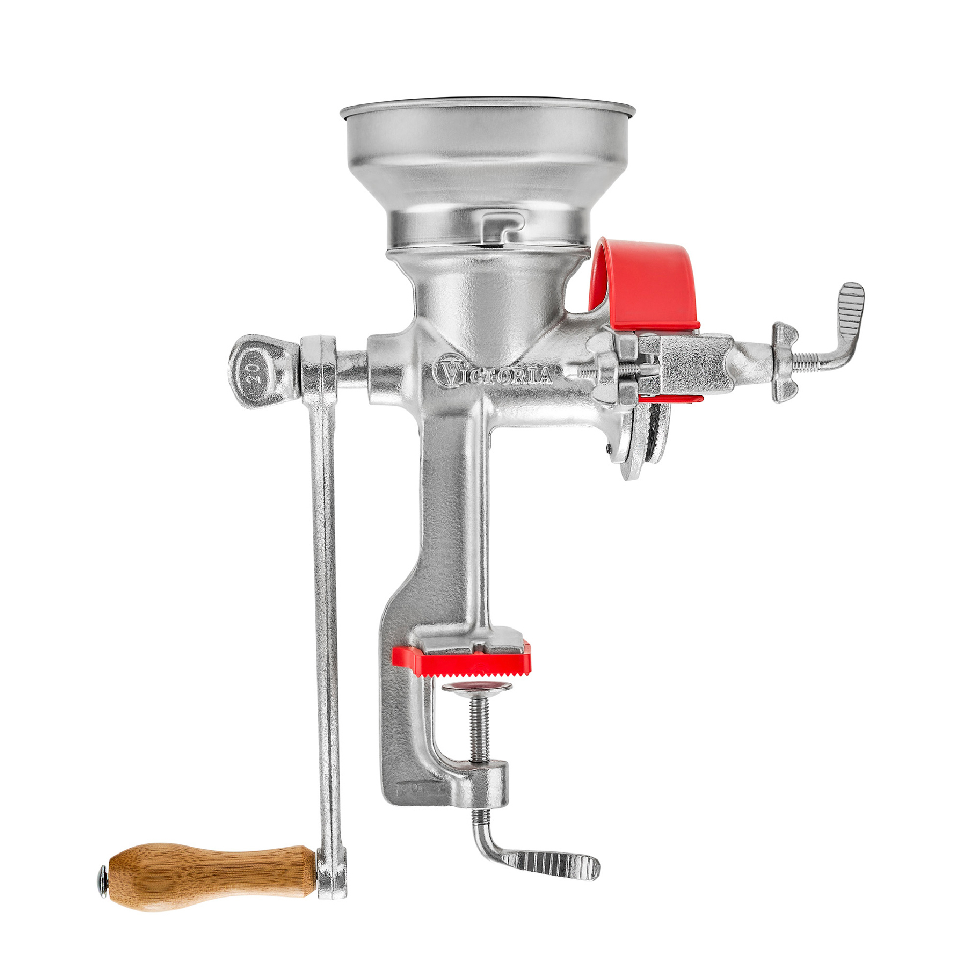 Victoria Molino Cereales Manual, Molinillo de Mano en Hierro Fundido para Moler Café, Maíz, Avena, Semillas, Grosor de Molienda Ajustable, Grain Grinder, Abrazadera para Mesa