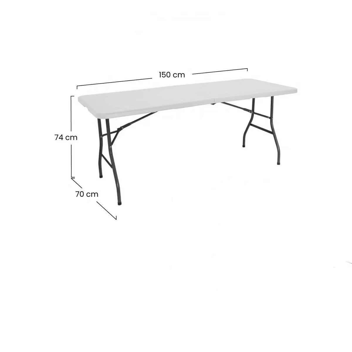 Mesa Plegable Resina Reforzada Nyana Home 180x74x74cm | Camping_ Jardín y Eventos | Acero y Pies Antideslizantes | Carga Hasta 150kg | 2-8 Personas