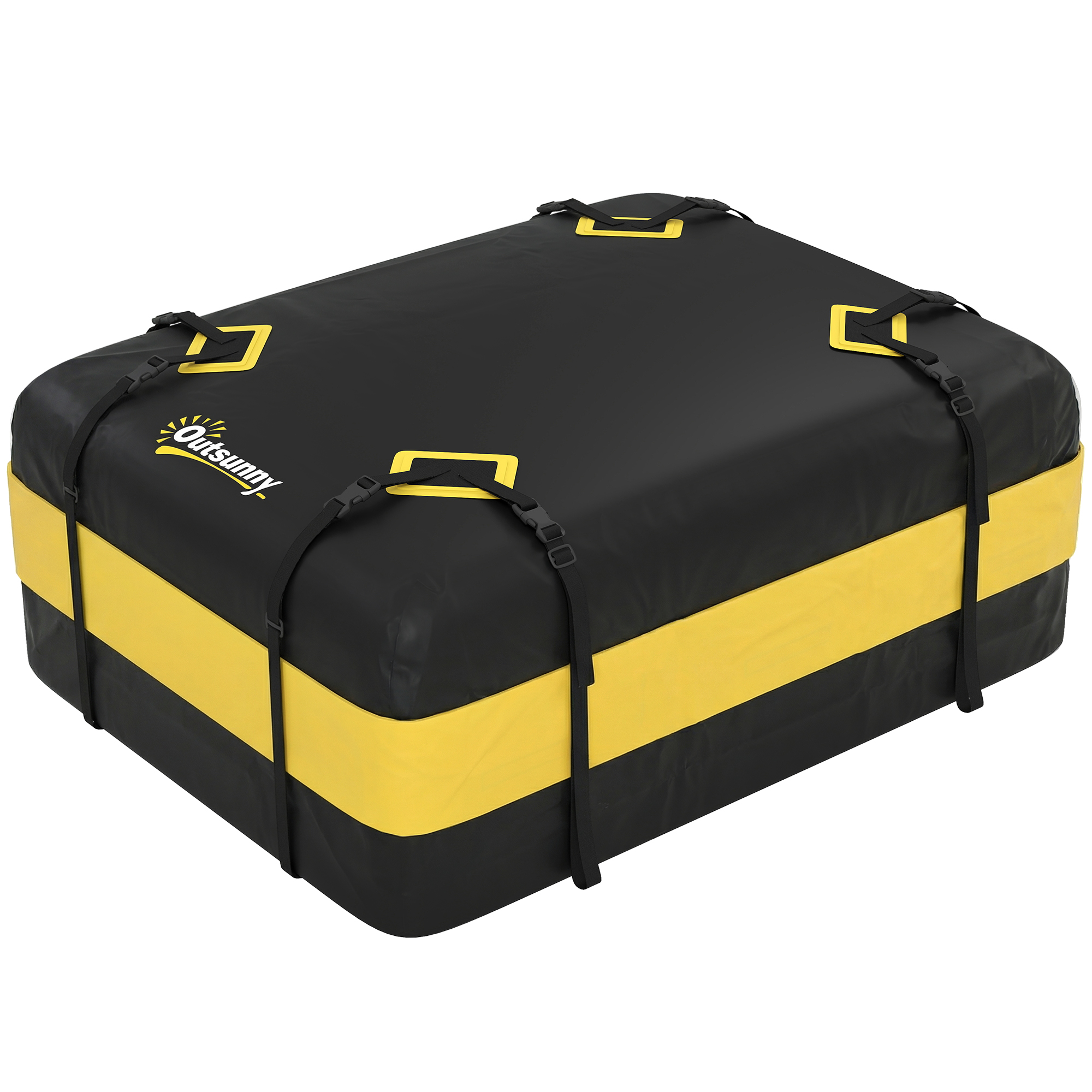 Outsunny Bolsa de Techo para Coche 425L, Impermeable, Cofre de Techo para Coche con 8 Correas Ajustables, Alfombrilla Antideslizante, Ganchos, Adecuada para Todos Los Vehículos con/sin Portaequipajes
