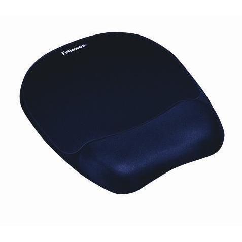 Fellowes - Alfombrilla con reposamuñecas Memory Foam azul para teclado y ratón, ergonómica con espuma viscoelástica y base antideslizante 230 x 196 mm