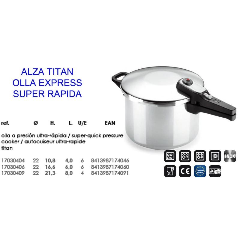 Alza titan olla expres super rapida 4 litros 17030404