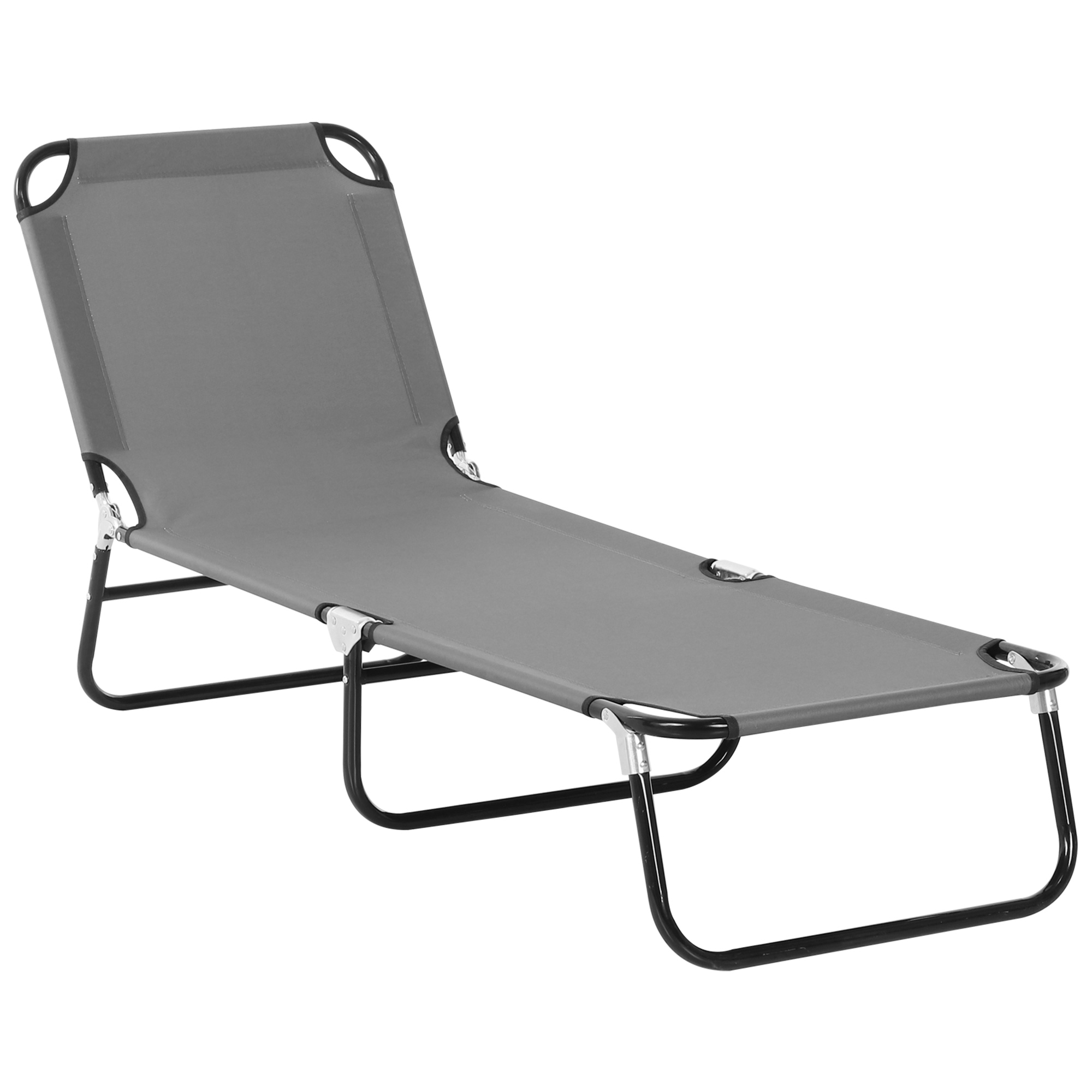 Outsunny Tumbona Plegable Reclinable con Ángulo Ajustable de 5 Posiciones para Jardín Exterior Piscina Terraza Camping Carga 120 kg 190x56x28 cm