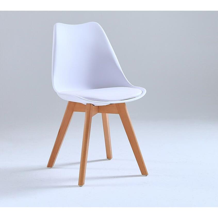 sillas tulipán con patas de madera, mueble estilo nórdico medieval, con asiento acolchado de cuero sintético, para escritorio, comedor, dormitorio, balcón o restaurante BAR hosteleria, OFICINA Mesa de comedor nórdica cocina,