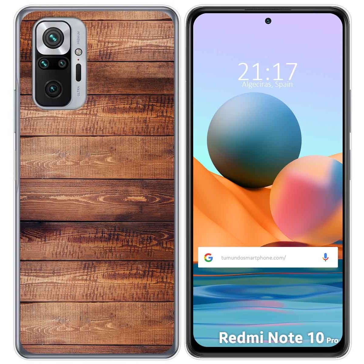 Tumundosmartphone Funda Gel Tpu para Xiaomi Redmi Note 10 Pro diseño Madera 02 Dibujos