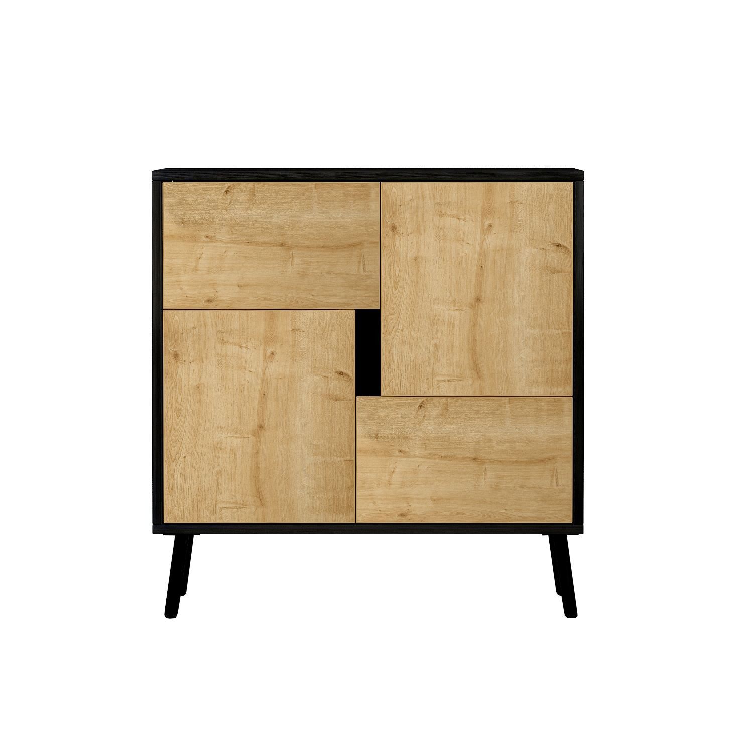 Habitat y Jardin - Armario multiusos de madera "Darien" - 76,5 x 35 x 79,5 cm - Madera negra