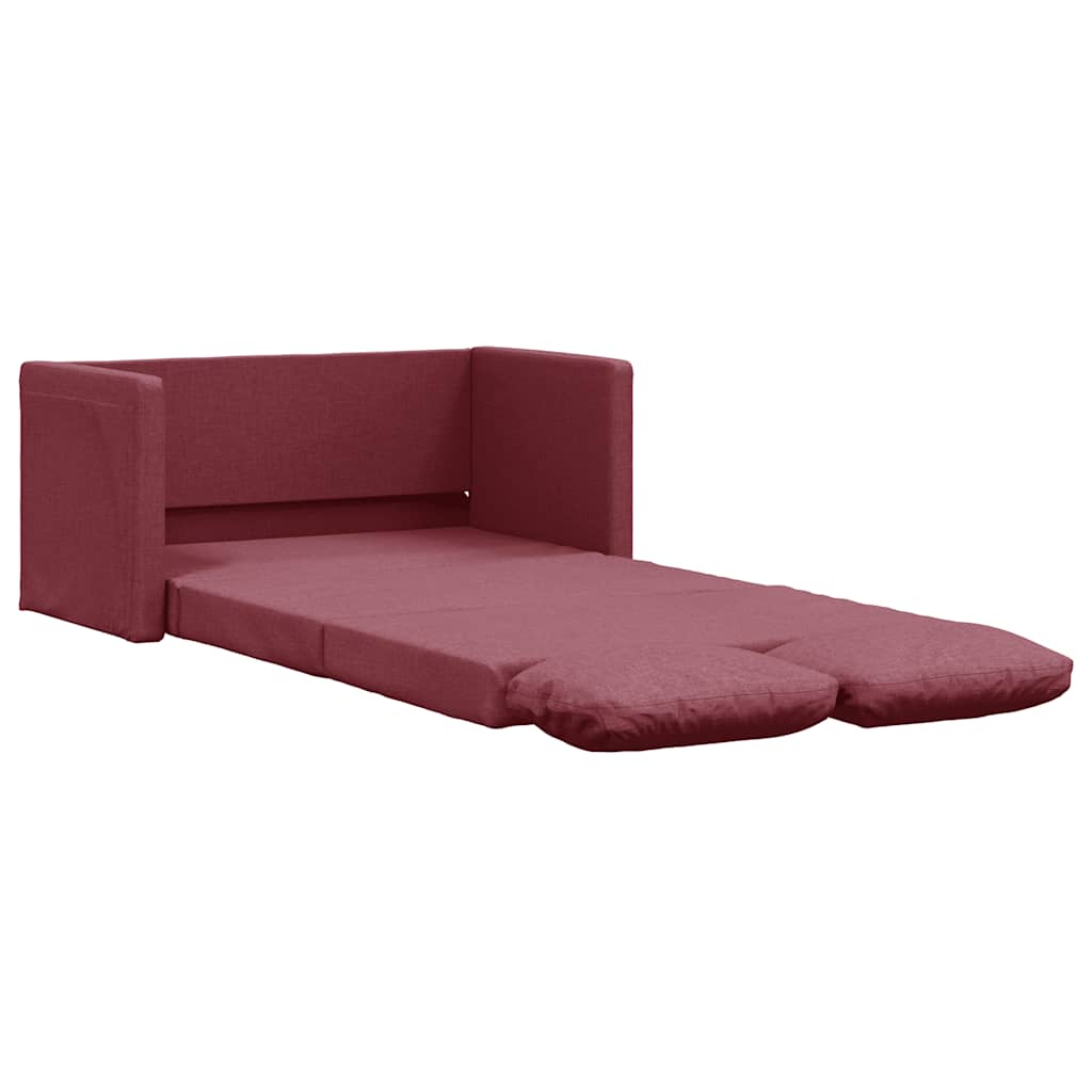 vidaXL Sofá cama de suelo 2 en 1 tela rojo tinto 112x174x55 cm